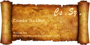 Csada Szidor névjegykártya